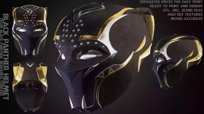 Black Panther Shuri Helmet for Cosplay 3D print model