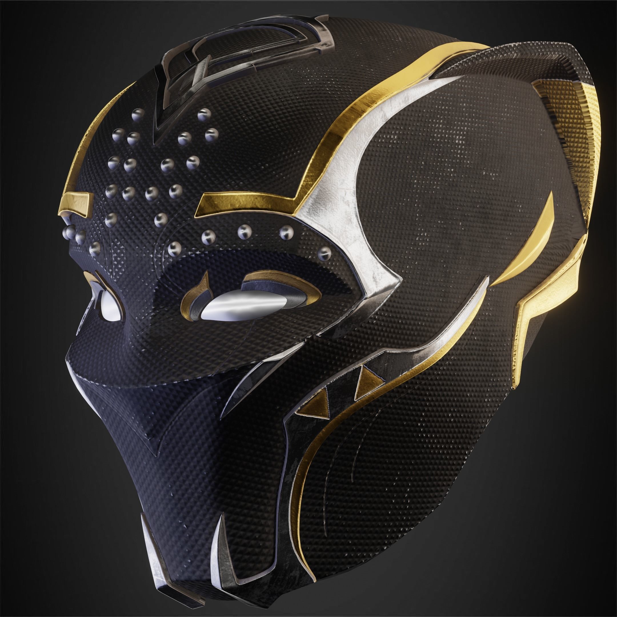 Black Panther Shuri Helmet for Cosplay 3D print model_3