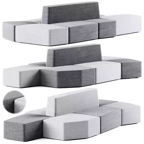 Stone Sectional modular sofa by True Design