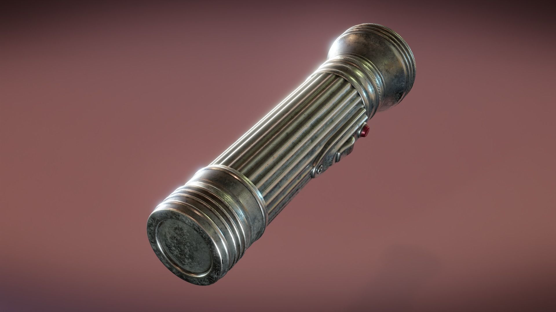 Vintage Flashlight Low-poly 3D model_4