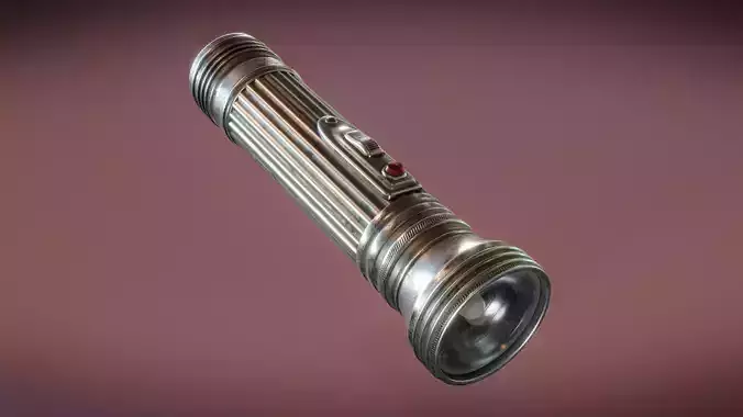 Vintage Flashlight Low-poly 3D model