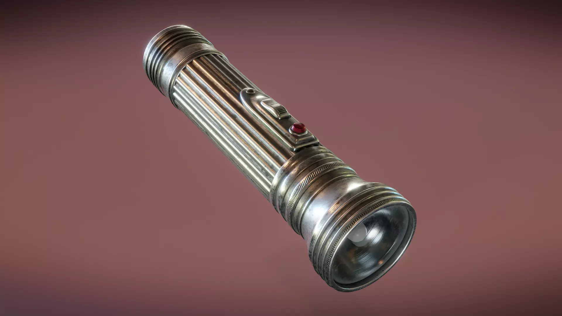 Vintage Flashlight Low-poly 3D model_0