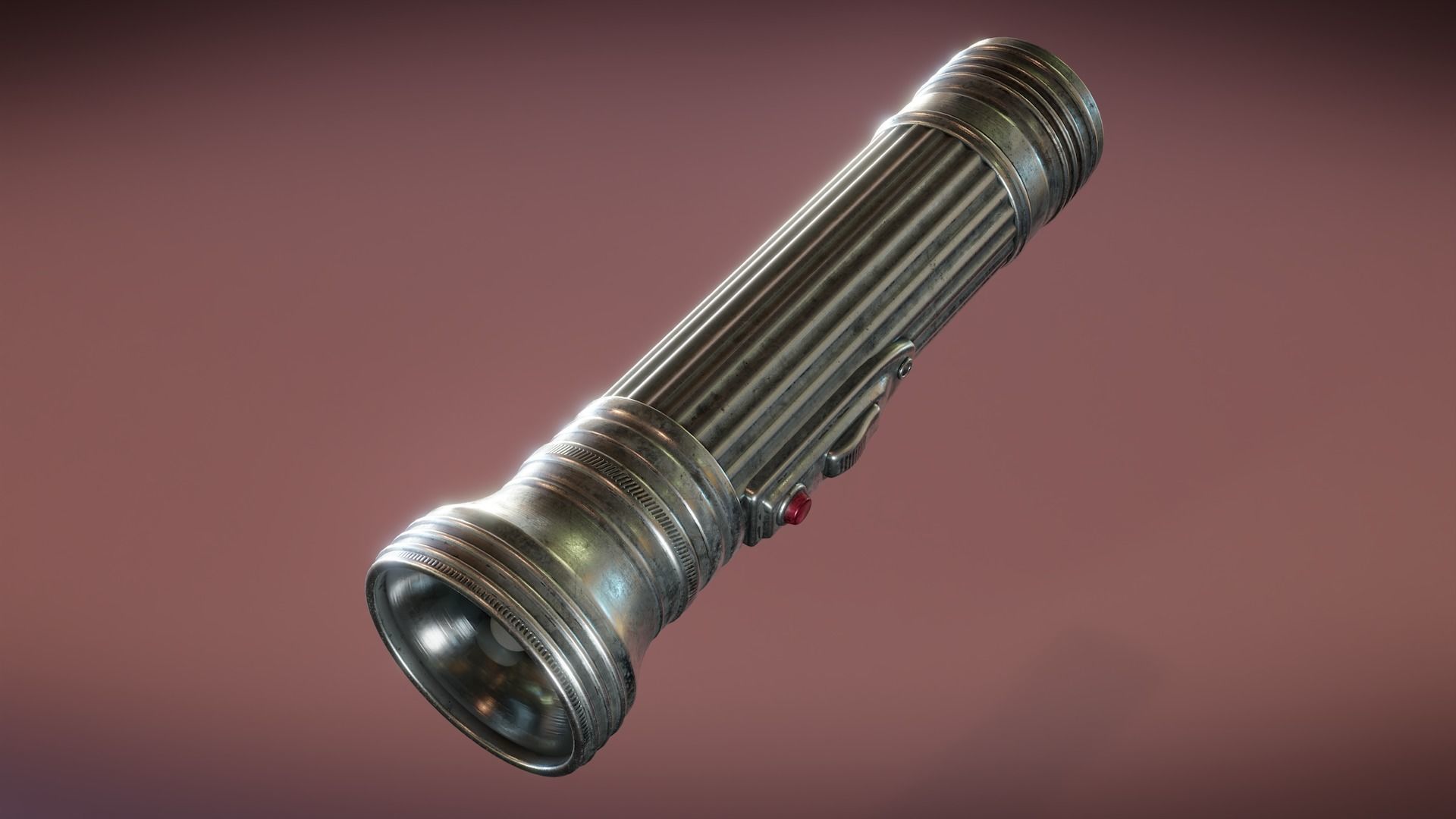 Vintage Flashlight Low-poly 3D model_2