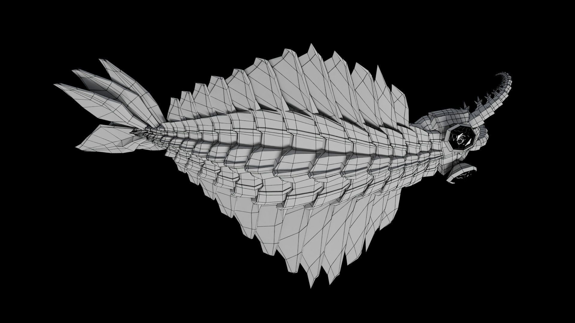 Anomalocaris Canadensis Low-poly 3D model_35