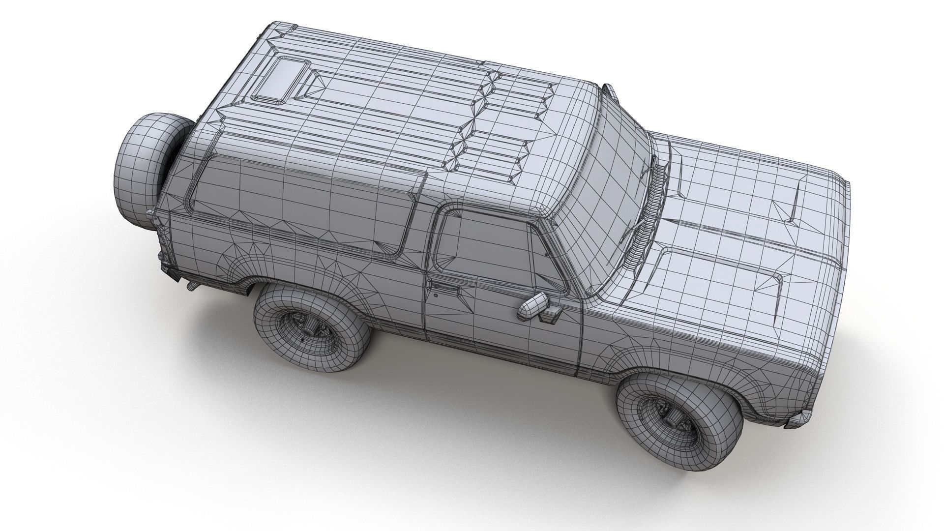 Dodge Ramcharger 1976 Low-poly 3D model_11