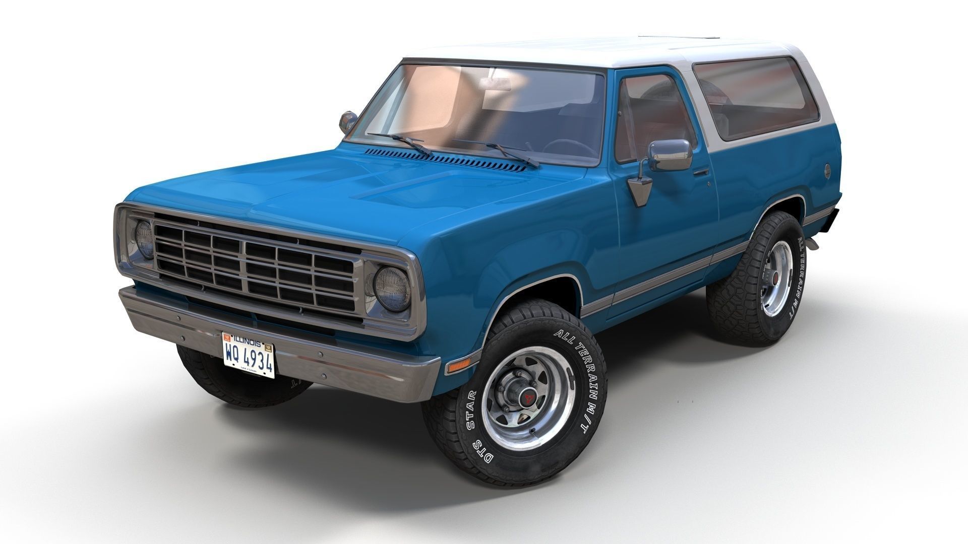 Dodge Ramcharger 1976 Low-poly 3D model_1