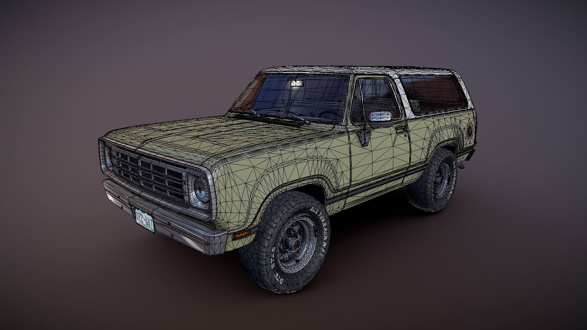 Dodge Ramcharger 1976 Low-poly 3D model_23