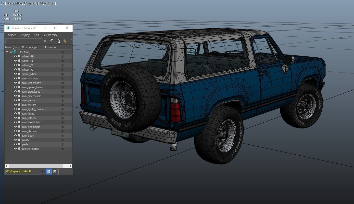 Dodge Ramcharger 1976 Low-poly 3D model_34