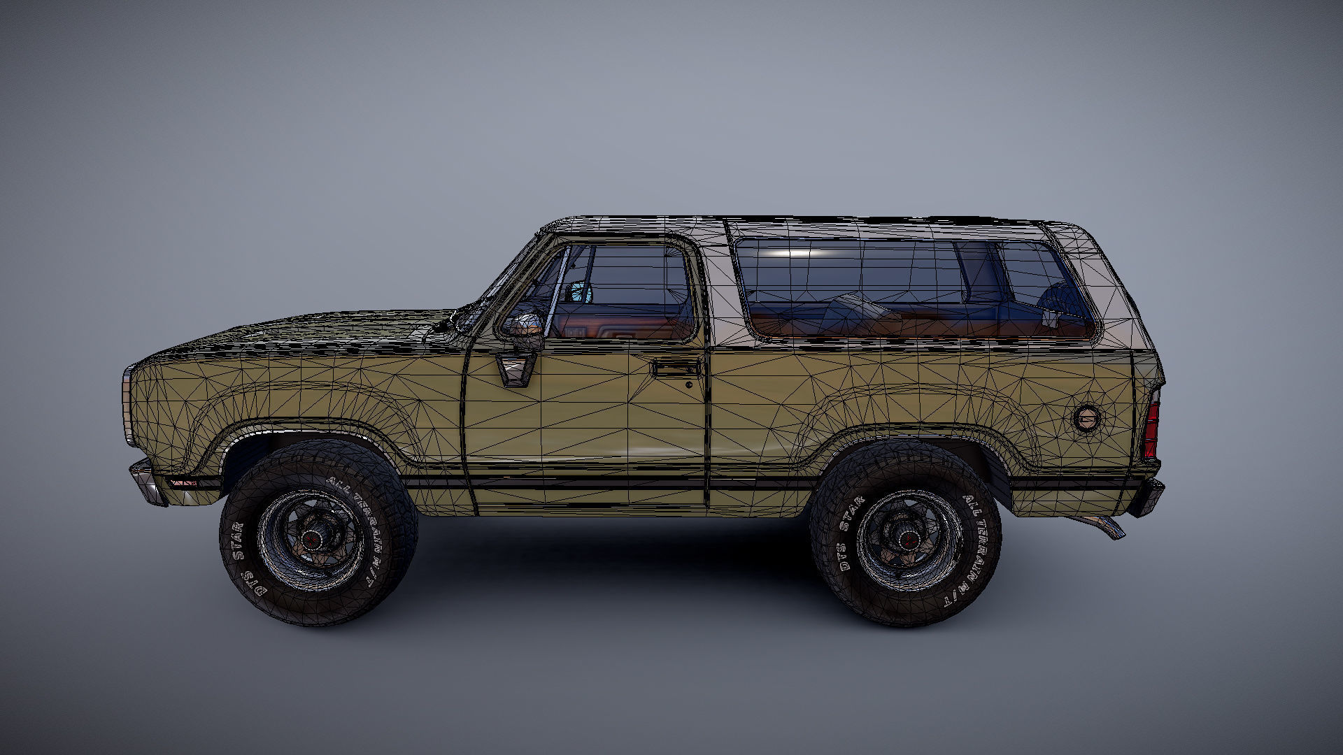 Dodge Ramcharger 1976 Low-poly 3D model_26