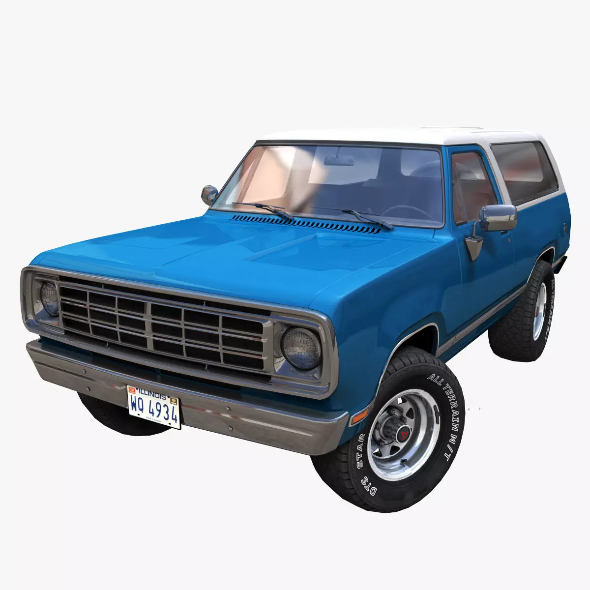 Dodge Ramcharger 1976 Low-poly 3D model_0