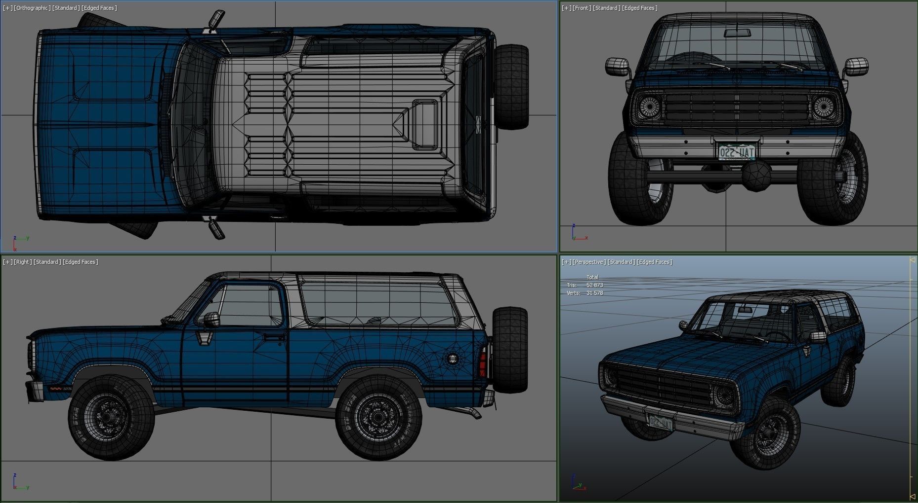Dodge Ramcharger 1976 Low-poly 3D model_35