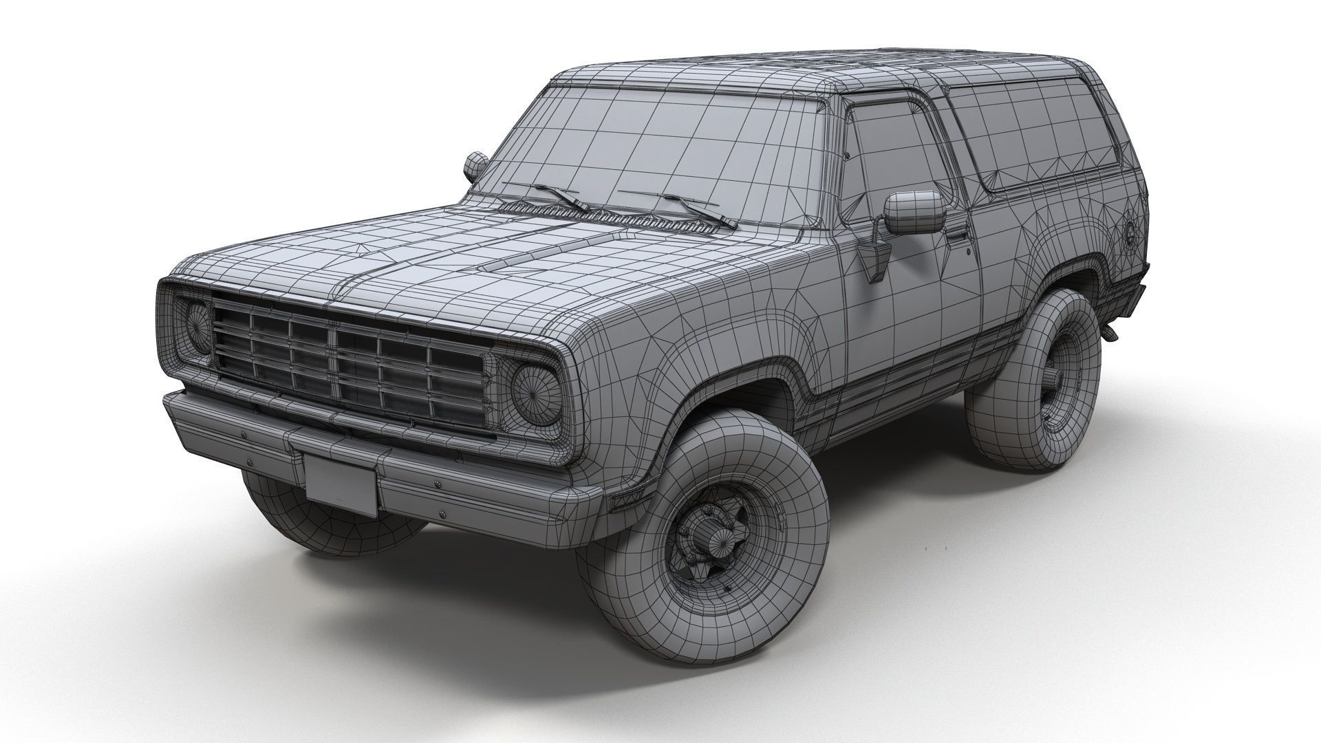 Dodge Ramcharger 1976 Low-poly 3D model_9