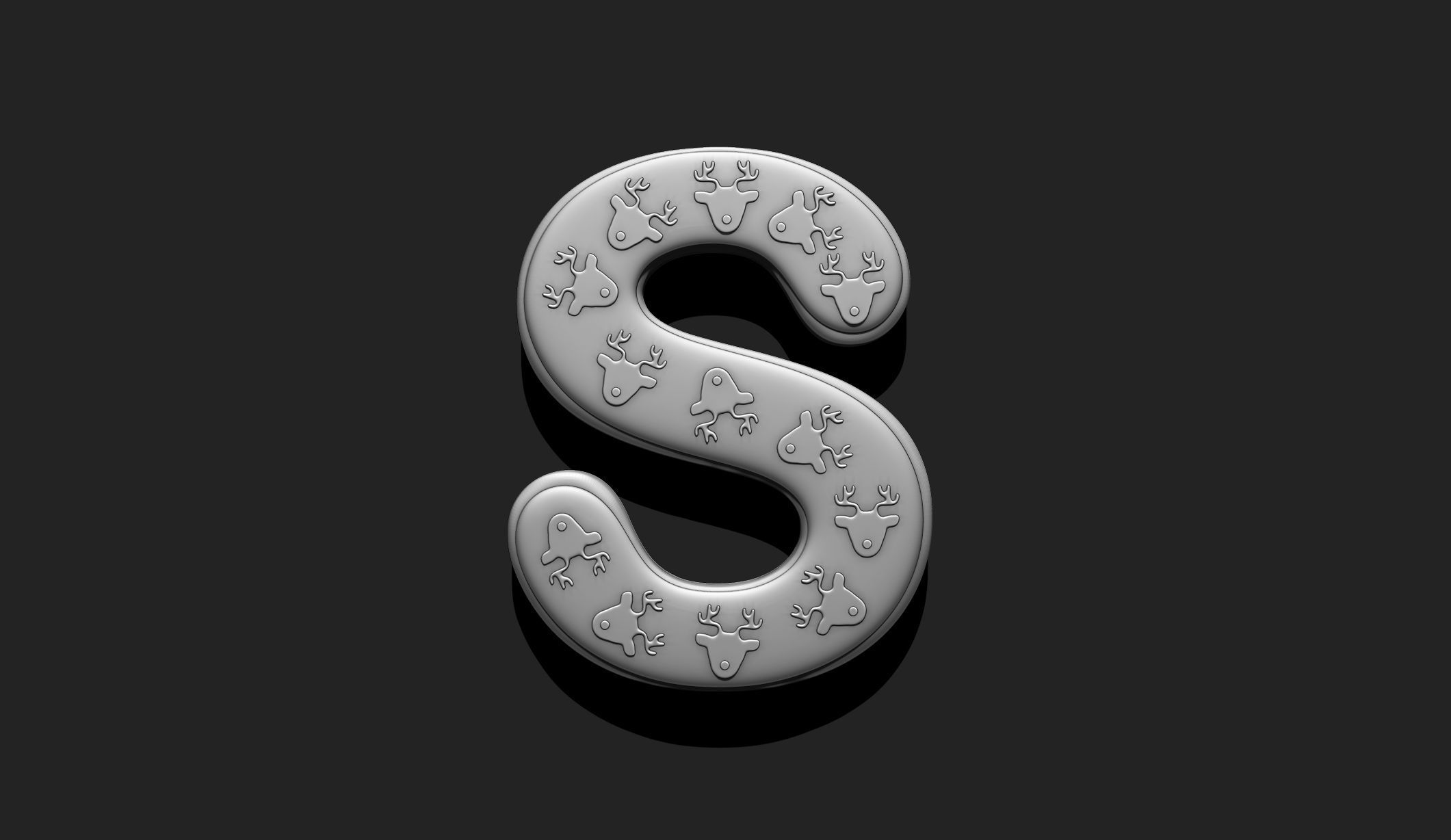 Alphabet A-Z with Christmas Theme -  Letters - Cartoon - Design 3D print model_40