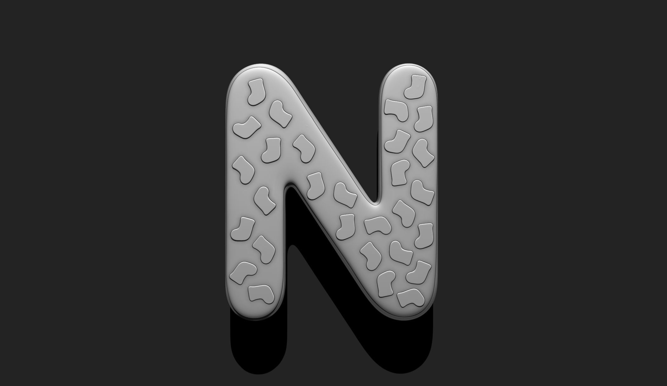 Alphabet A-Z with Christmas Theme -  Letters - Cartoon - Design 3D print model_30