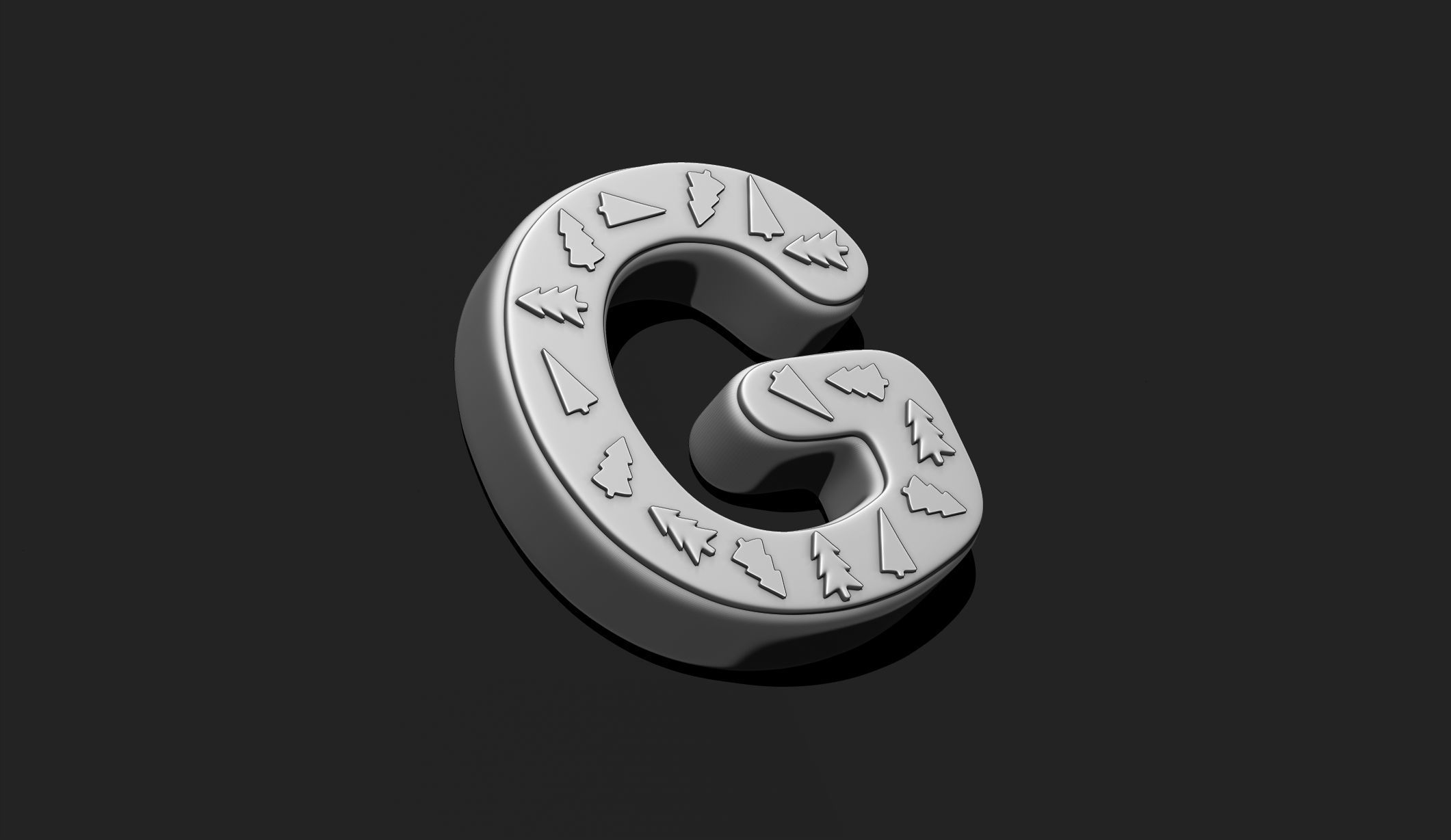 Alphabet A-Z with Christmas Theme -  Letters - Cartoon - Design 3D print model_17