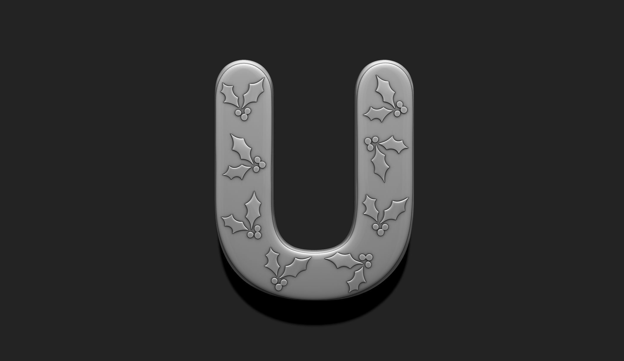 Alphabet A-Z with Christmas Theme -  Letters - Cartoon - Design 3D print model_44