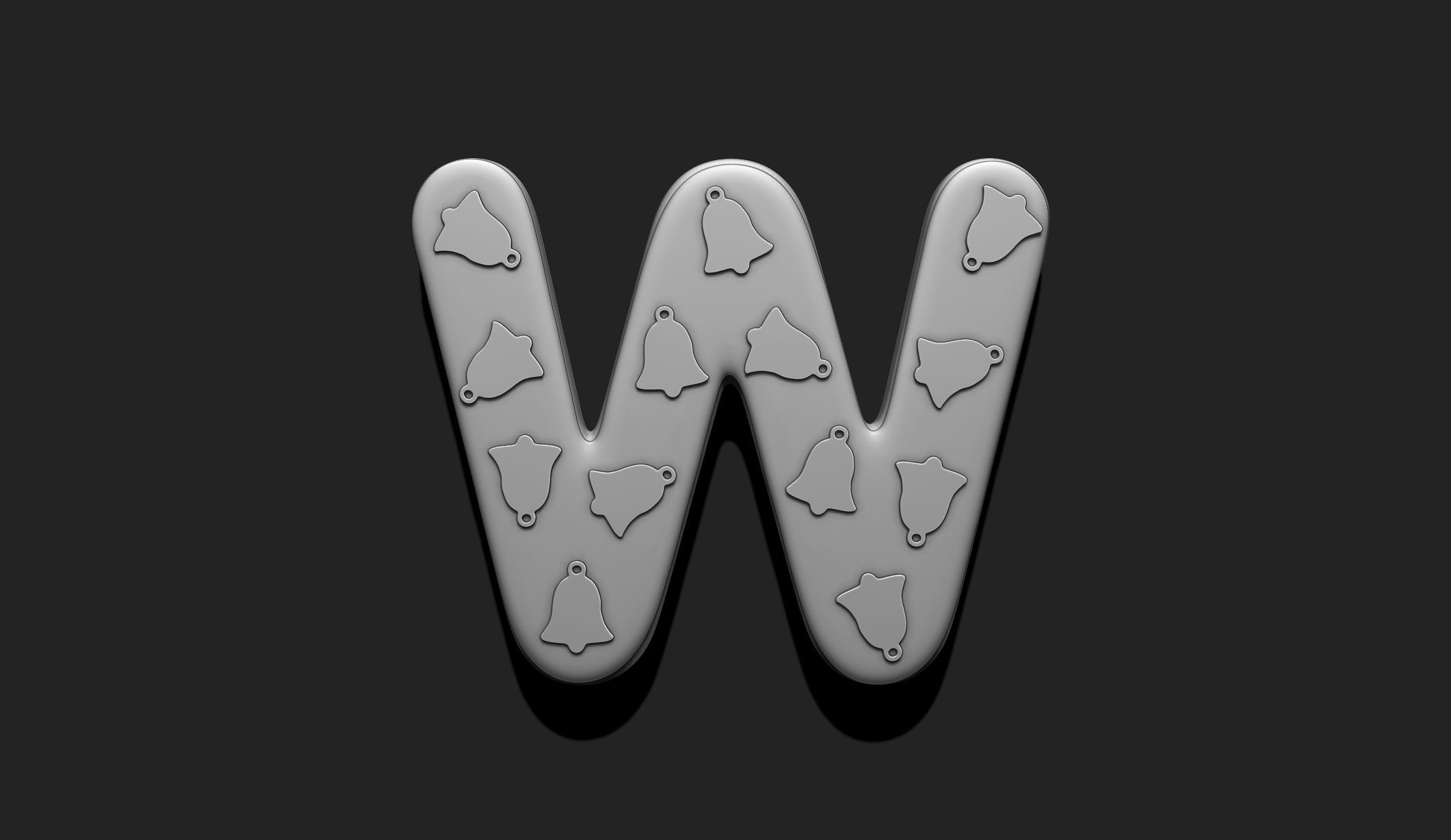 Alphabet A-Z with Christmas Theme -  Letters - Cartoon - Design 3D print model_50