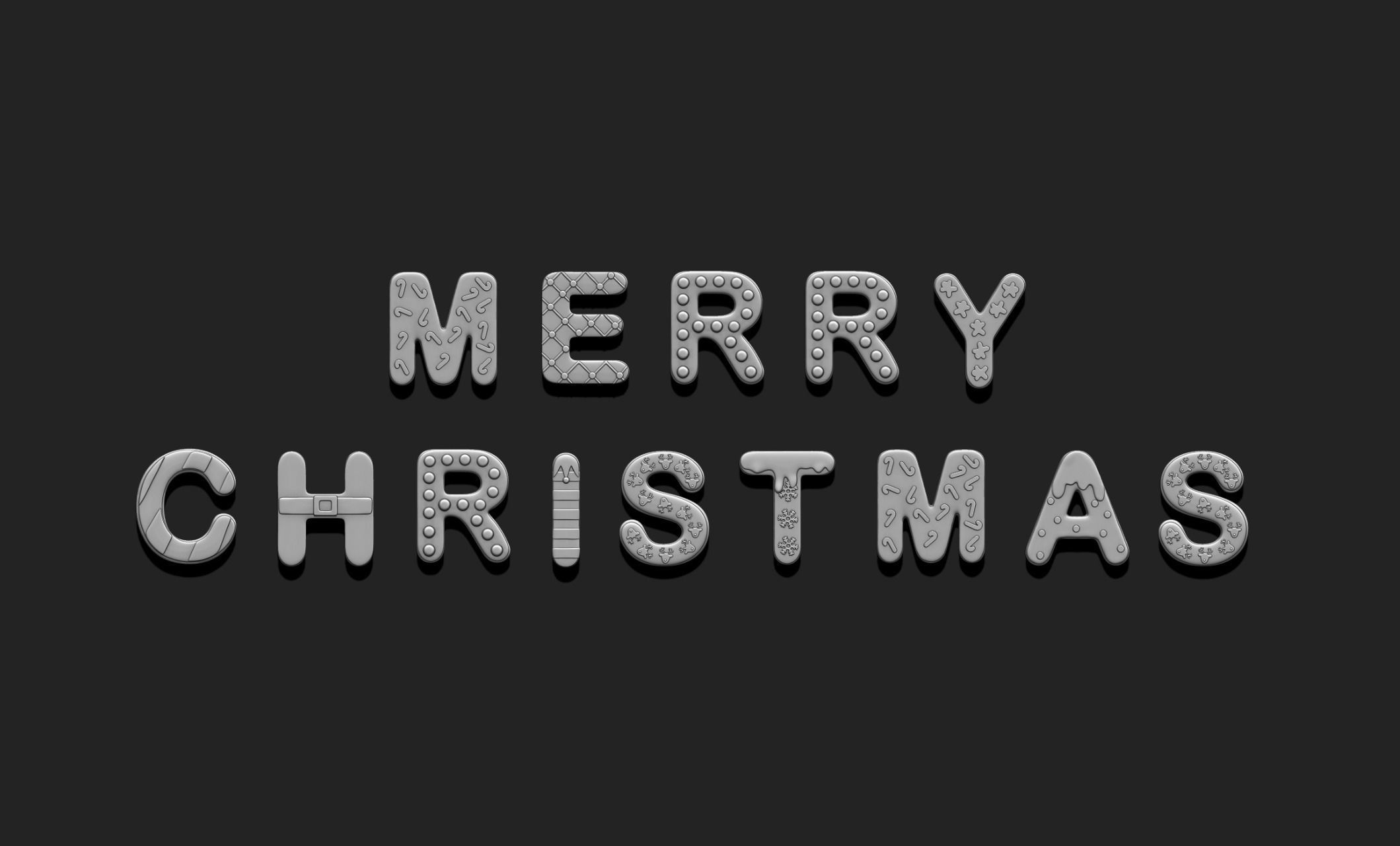 Alphabet A-Z with Christmas Theme -  Letters - Cartoon - Design 3D print model_3