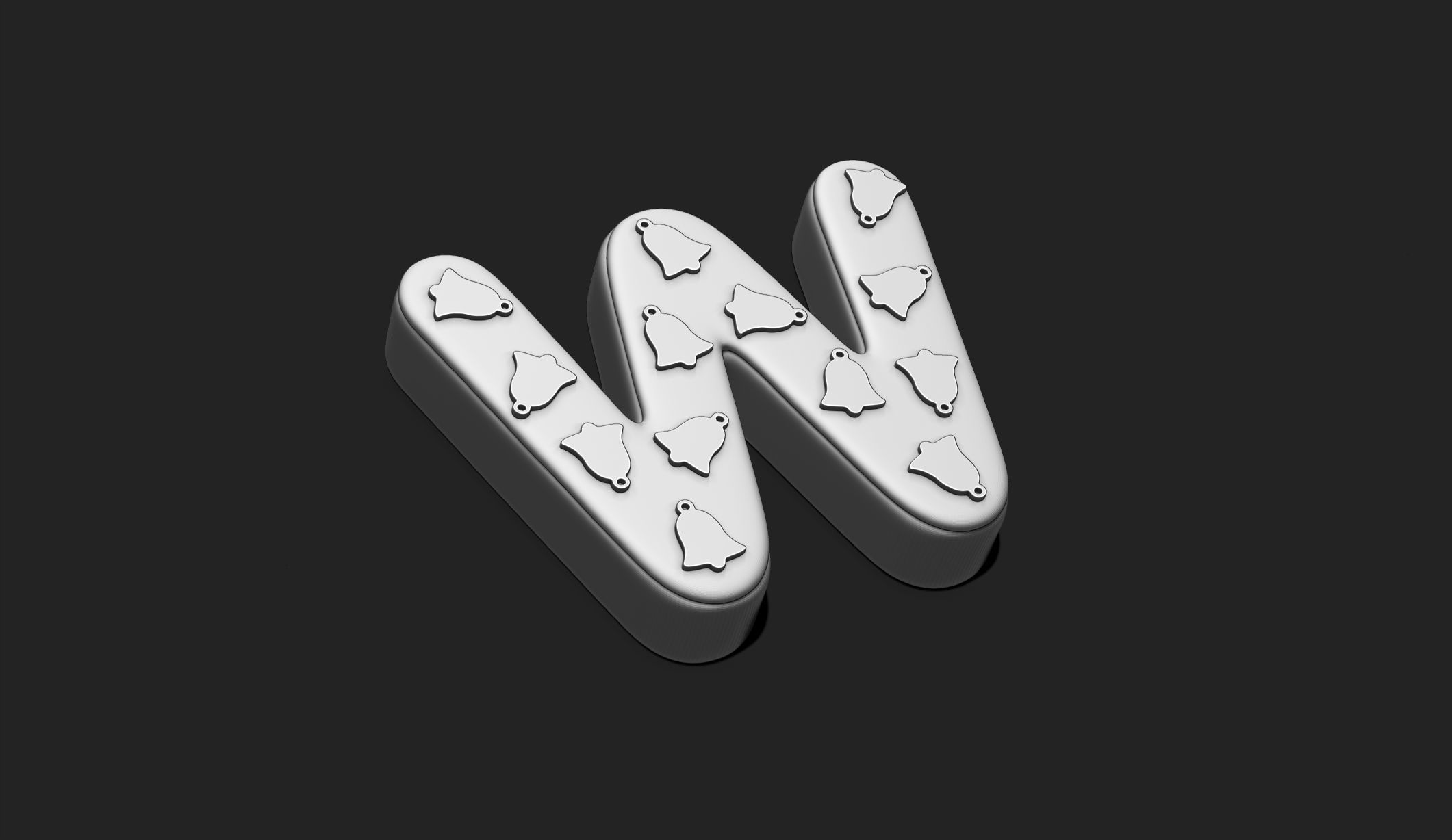 Alphabet A-Z with Christmas Theme -  Letters - Cartoon - Design 3D print model_51