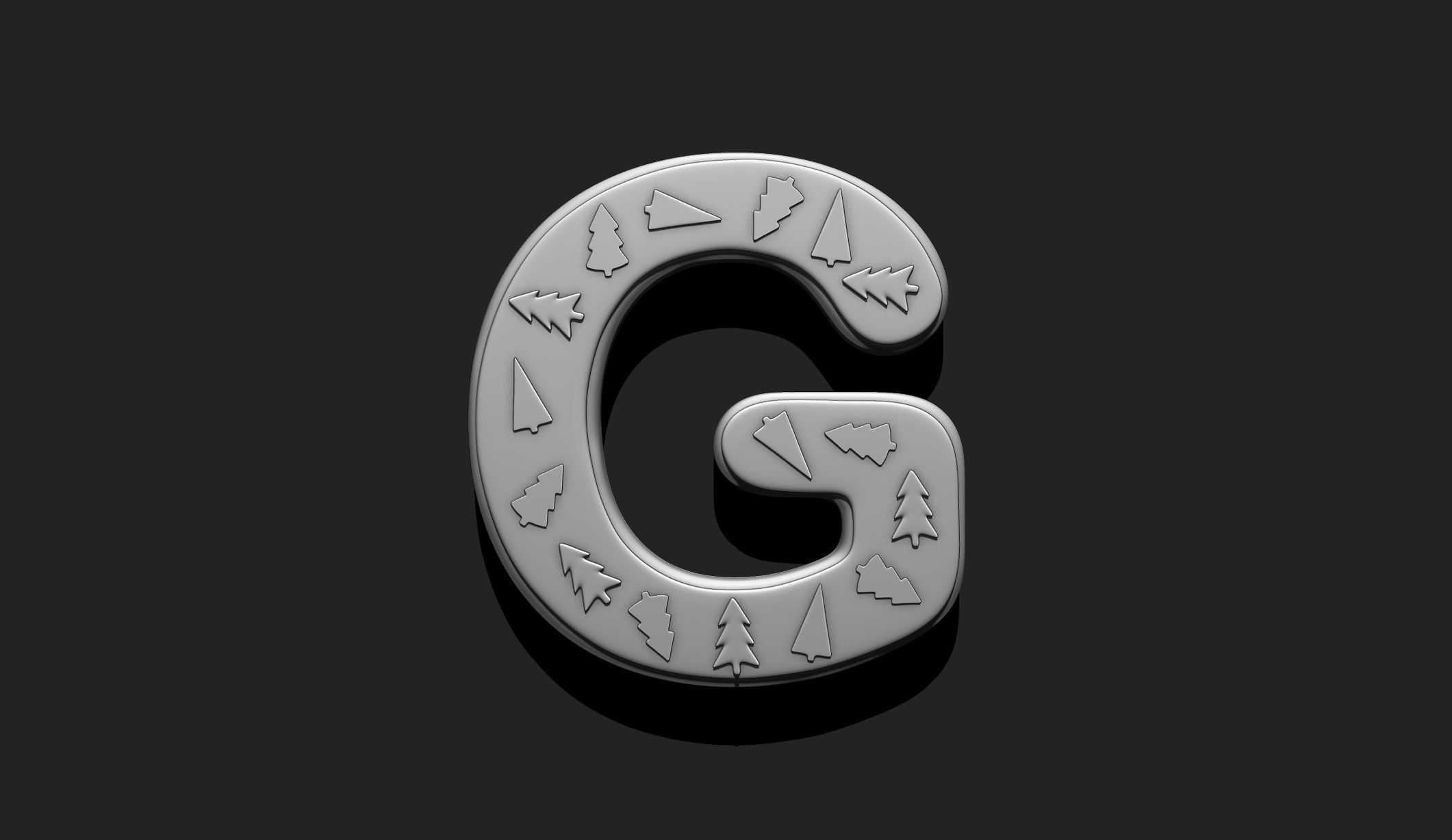 Alphabet A-Z with Christmas Theme -  Letters - Cartoon - Design 3D print model_16