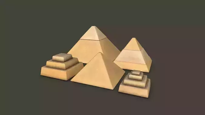 Egyptian Pyramids Low-poly 3D model