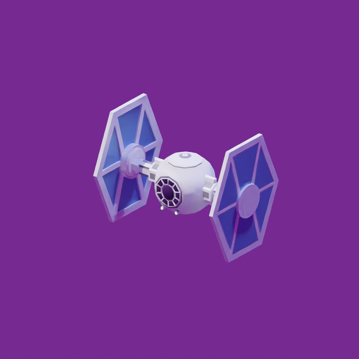 Tie Fighter Low-poly 3D model_4
