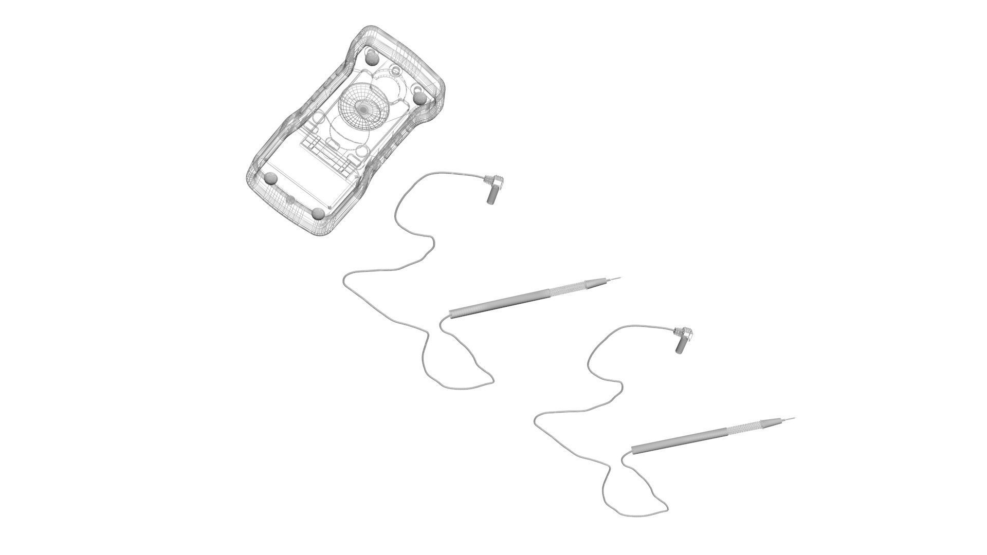 Multimeter With Multimeter Cables 3D model_20