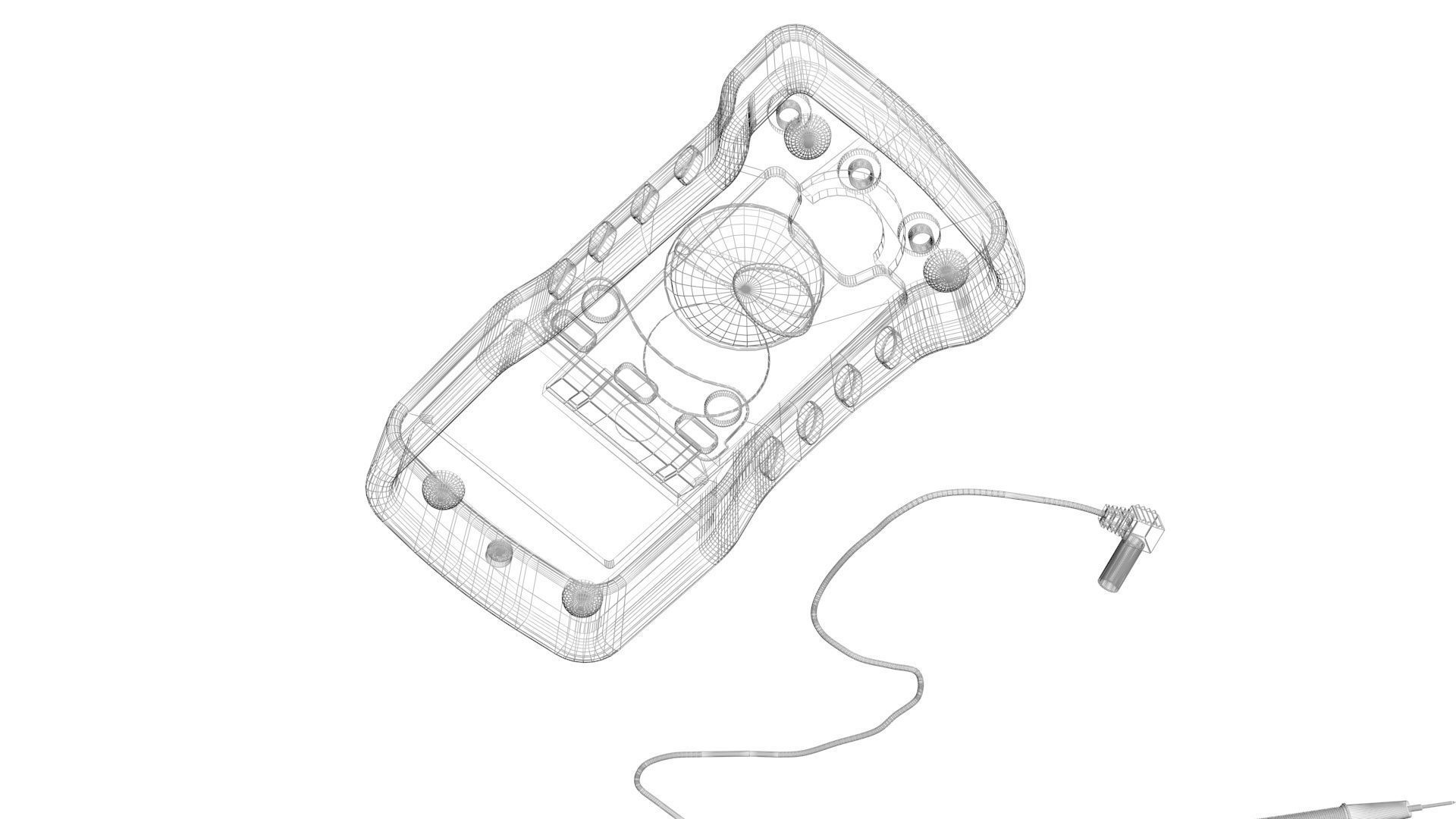 Multimeter With Multimeter Cables 3D model_22