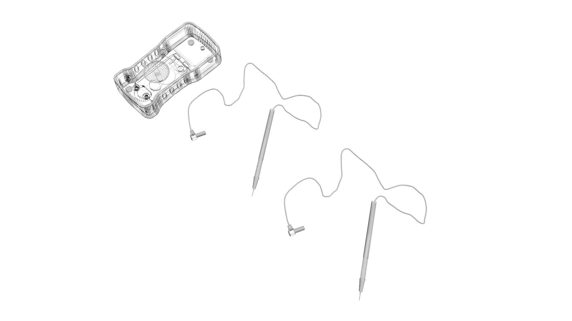 Multimeter With Multimeter Cables 3D model_18
