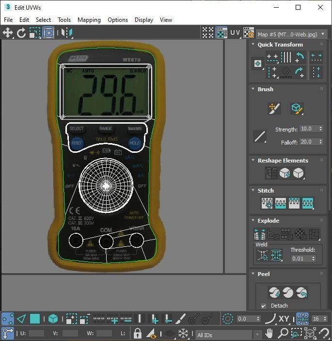 Multimeter With Multimeter Cables 3D model_32