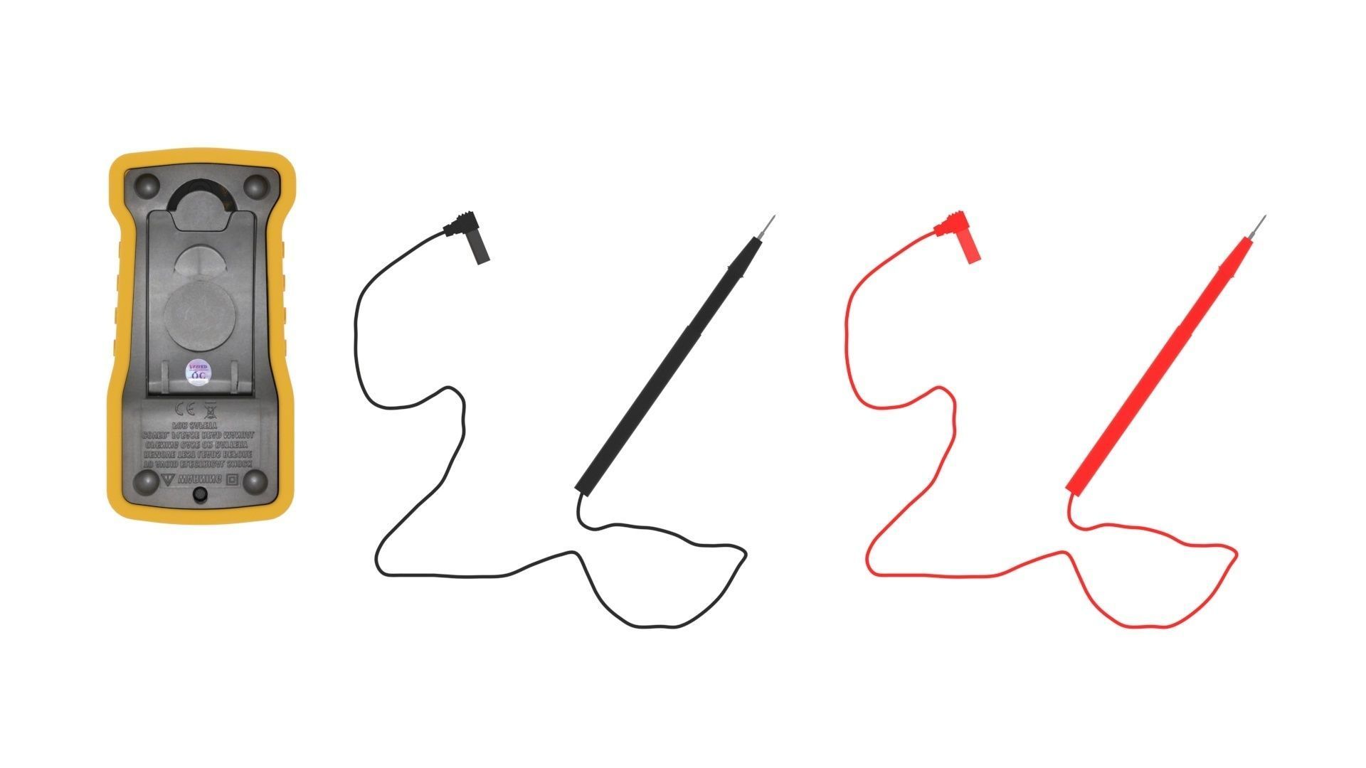 Multimeter With Multimeter Cables 3D model_16