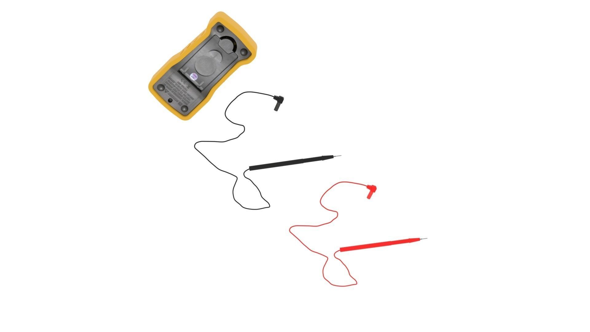 Multimeter With Multimeter Cables 3D model_4