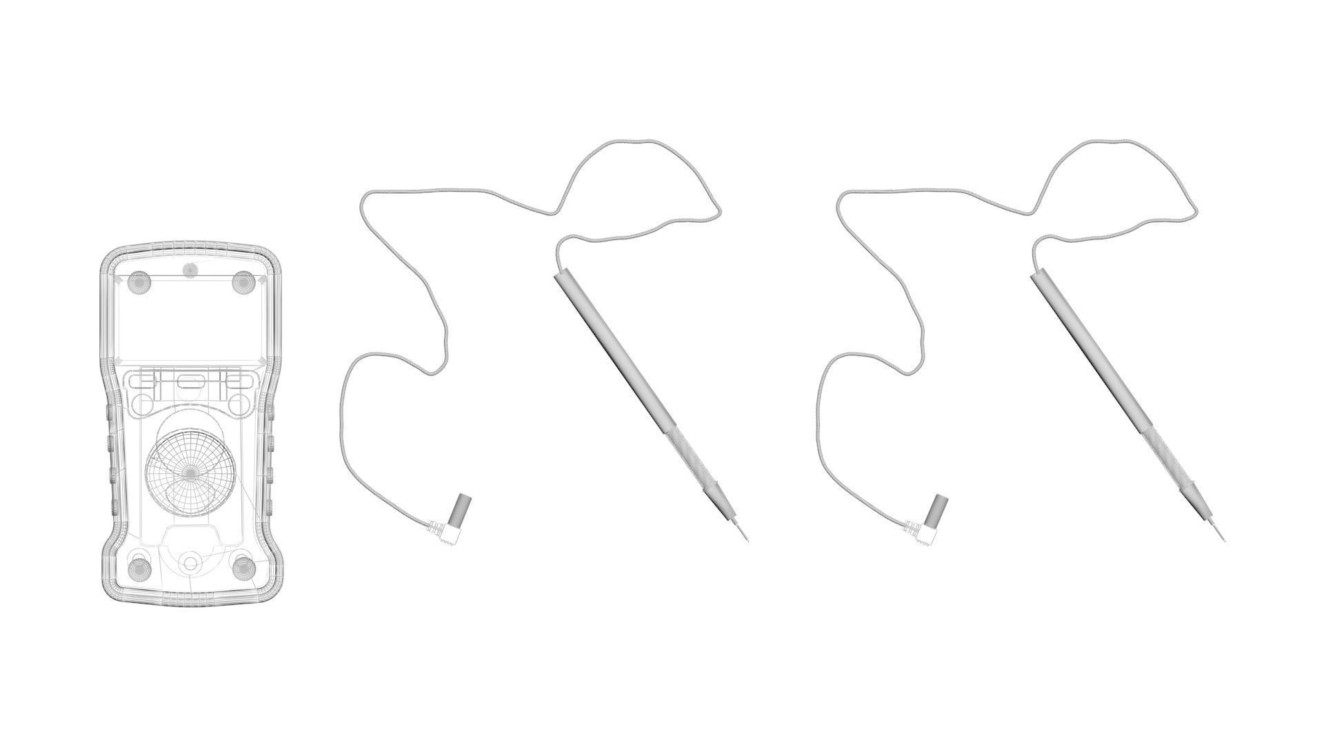 Multimeter With Multimeter Cables 3D model_24