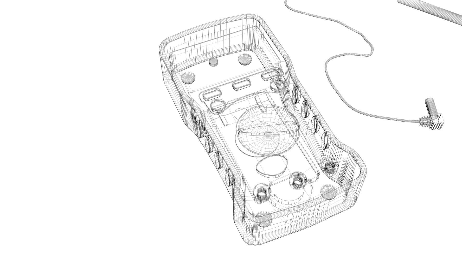 Multimeter With Multimeter Cables 3D model_21