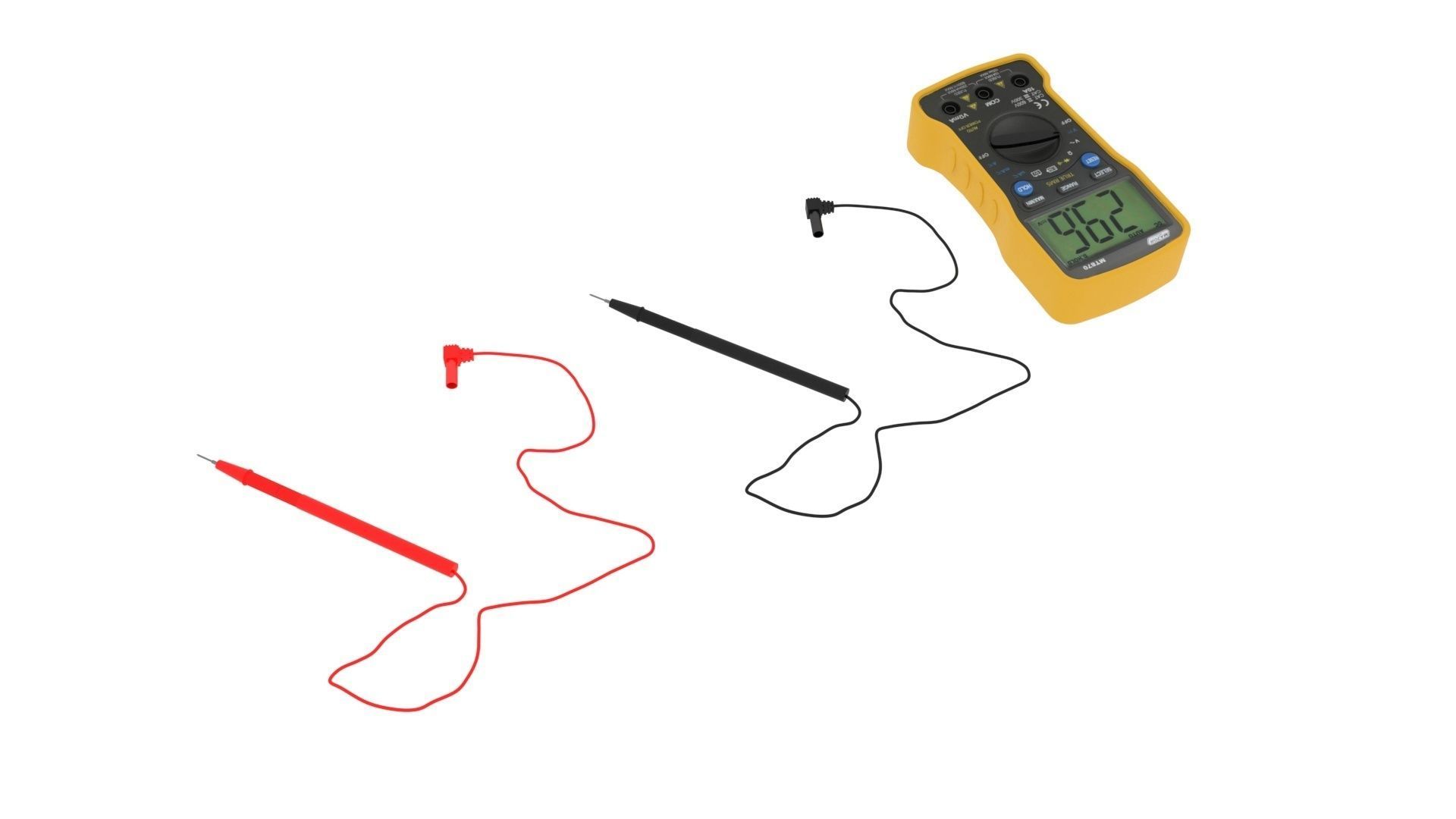 Multimeter With Multimeter Cables 3D model_2