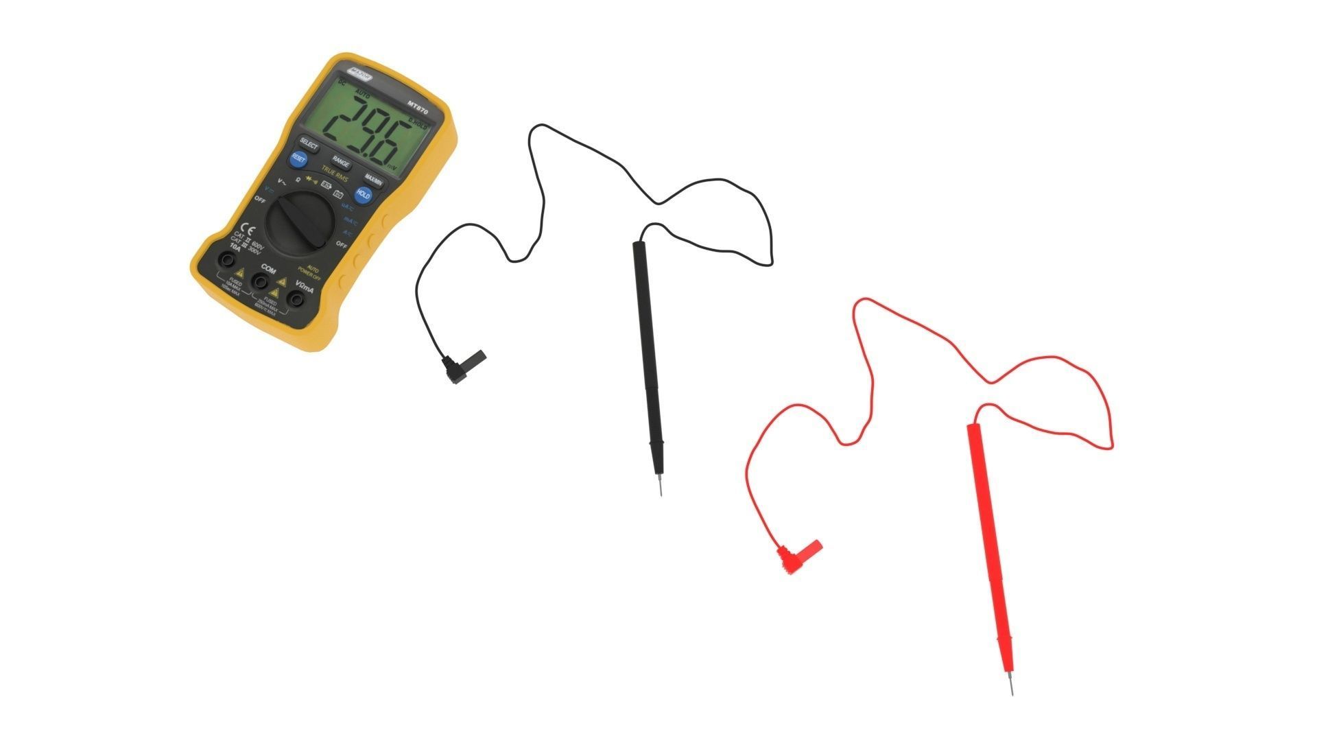 Multimeter With Multimeter Cables 3D model_1