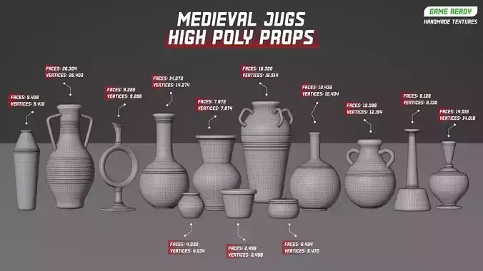 Medieval Pottery Decoration Game Ready