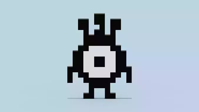 Pixel Patapon Low-poly 3D model
