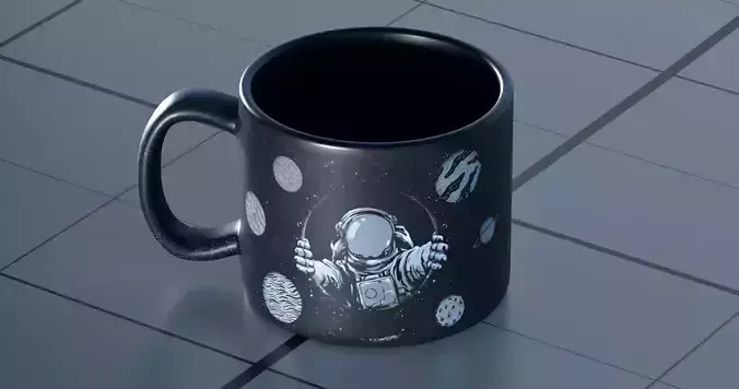 Cups PBR coffee mug with astronaut