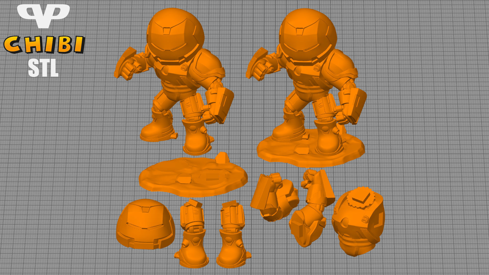 Hulkbuster Chibi STL for 3D Printing ChibiSTL 3DXM 3D print model_1
