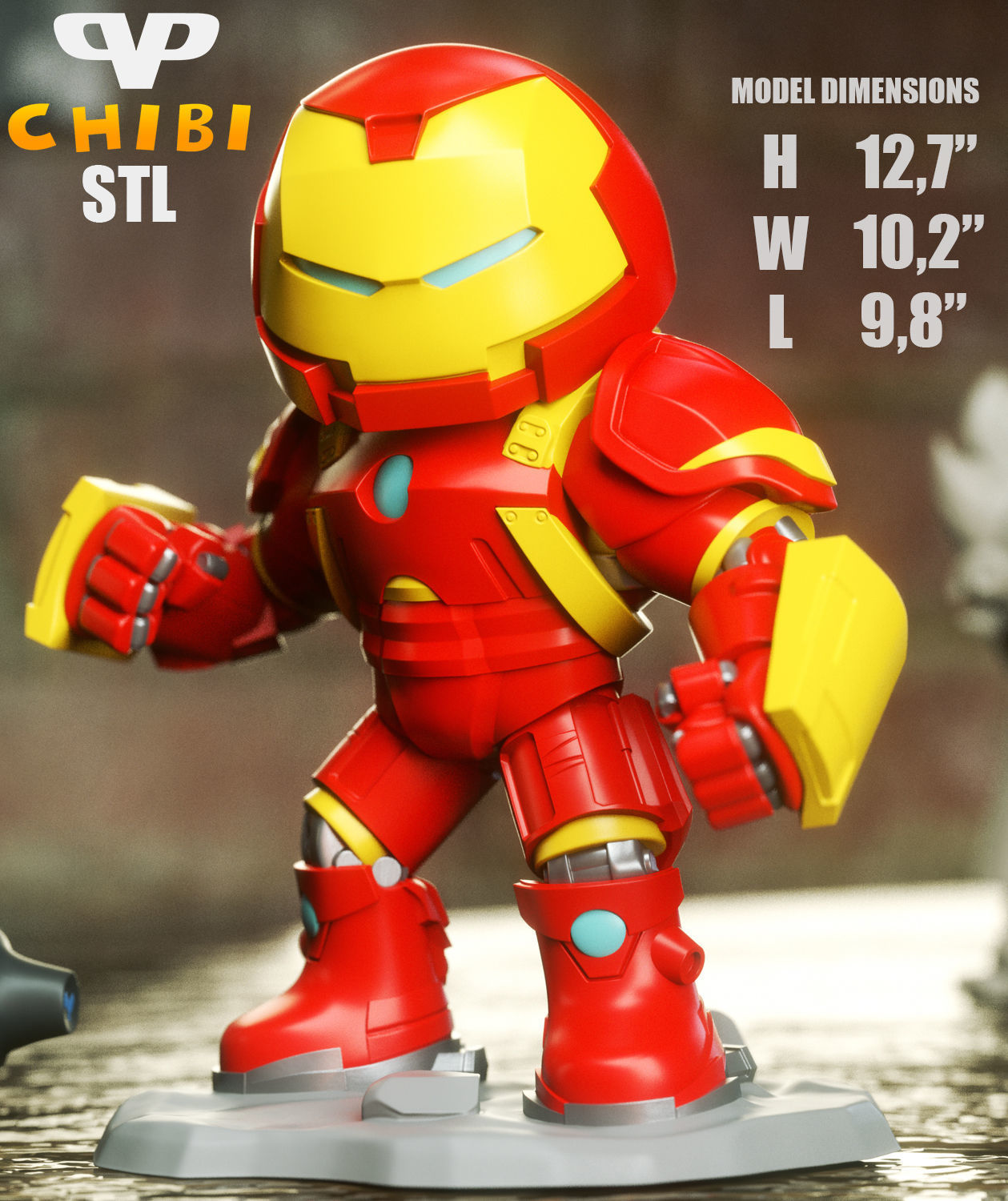 Hulkbuster Chibi STL for 3D Printing ChibiSTL 3DXM 3D print model_2