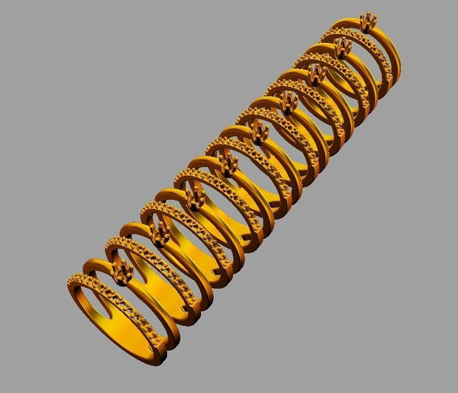 3mm Engagement Ring 3D print model_8