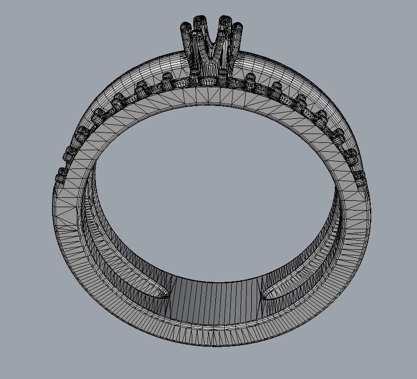 3mm Engagement Ring 3D print model_14