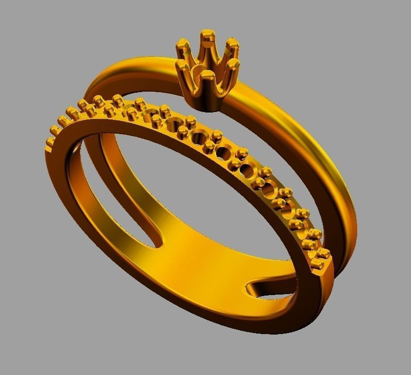 3mm Engagement Ring 3D print model_9