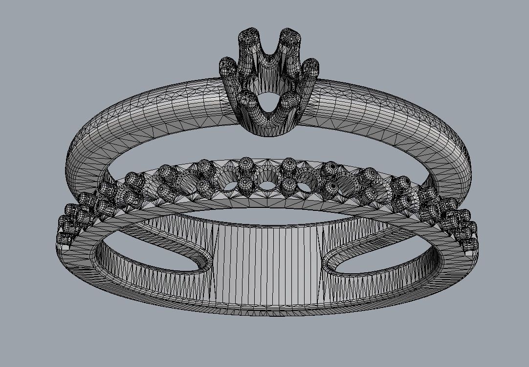3mm Engagement Ring 3D print model_12