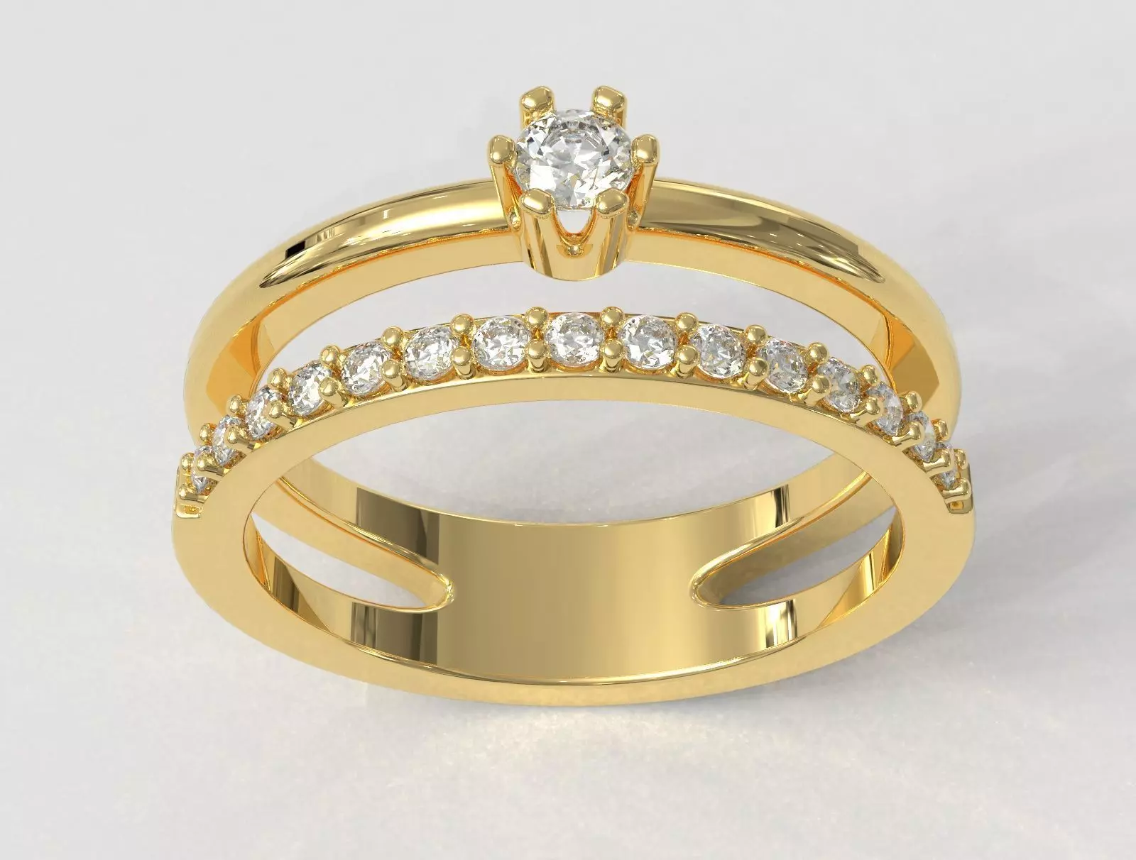 3mm Engagement Ring 3D print model_0