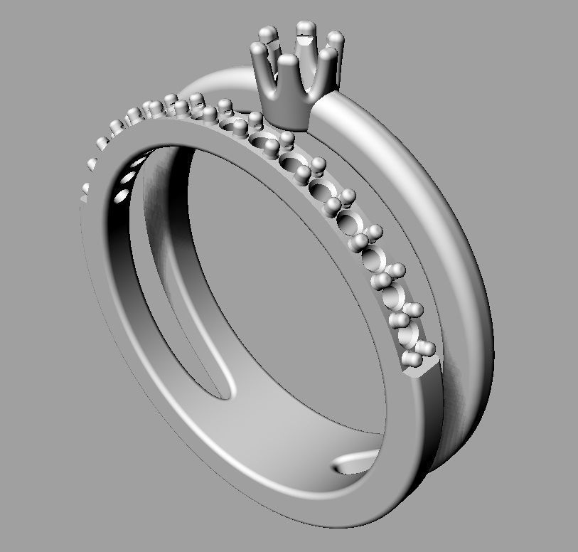 3mm Engagement Ring 3D print model_17