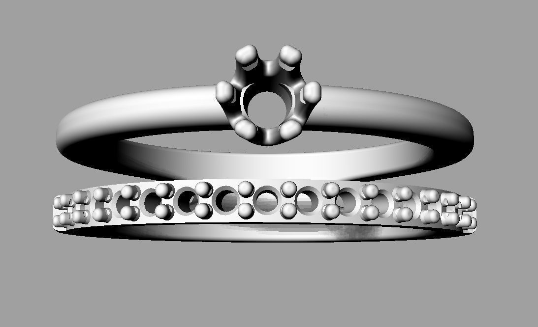 3mm Engagement Ring 3D print model_16