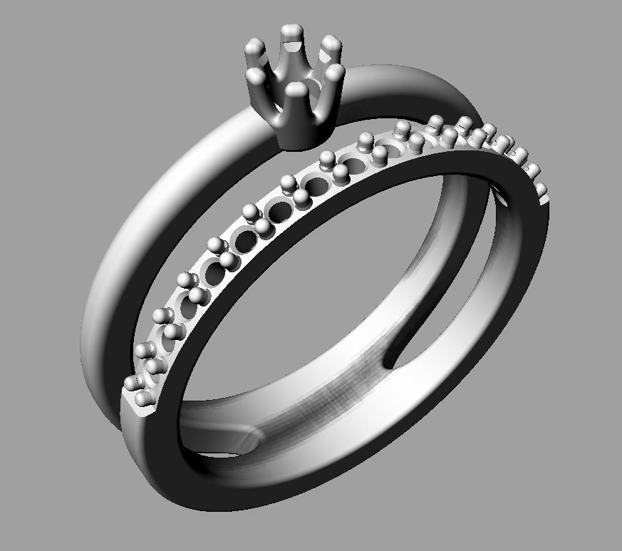 3mm Engagement Ring 3D print model_15