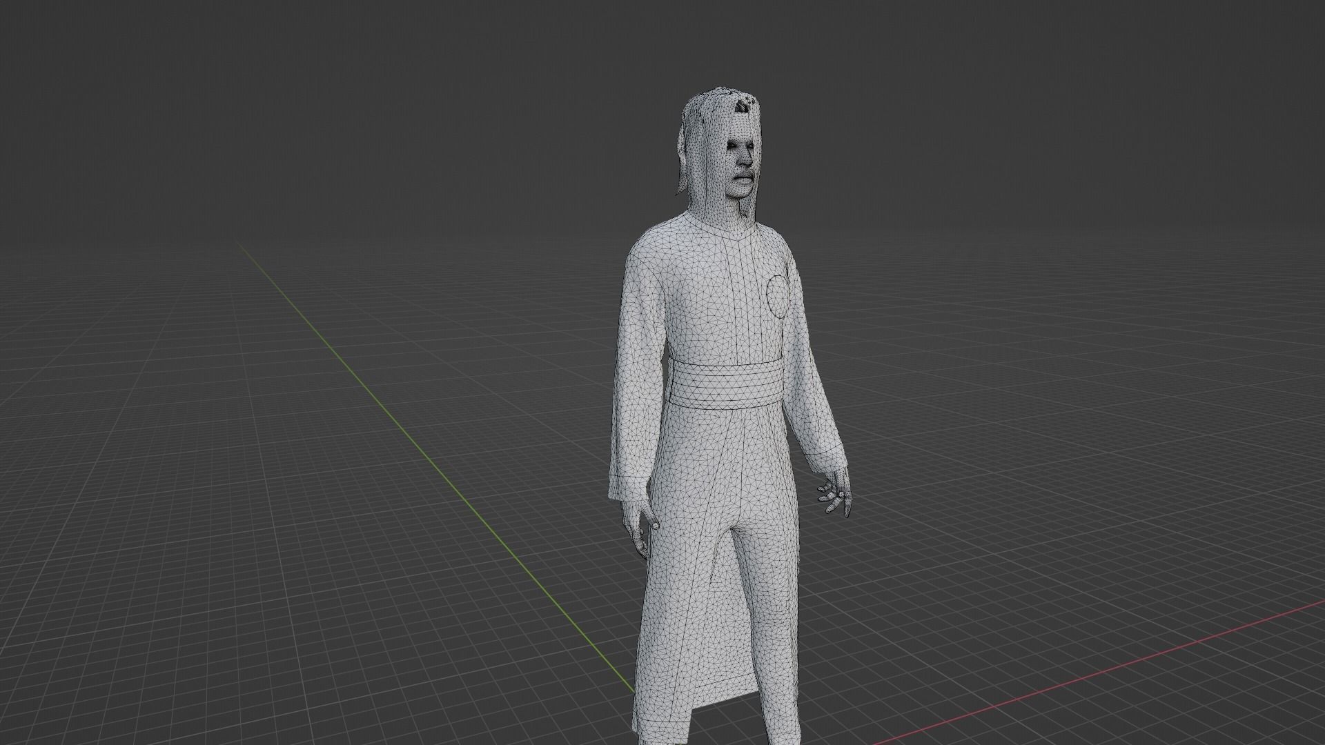 Wizard man in robe Low-poly 3D model_8